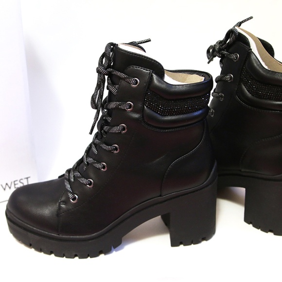Nine West Qwork Lace Up Combat Booties - Size 7 - Picture 9 of 9